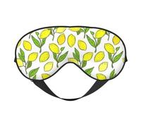 Antifaz para dormir suave con estampado de limones frescos amarillos de seda, cómodo antifaz ajustable para dormir