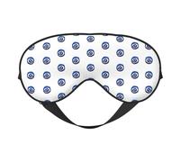 Antifaz para dormir suave y ajustable con estampado de mal de ojos, de seda opaca, para hombres y mujeres