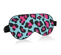 Antifaz para dormir, suave y cómodo, con estampado de leopardo azul y rosa, ligero y opaco con correa de ajustable, para viajes, dormir, yoga, bloques de siesta, luz para mujeres y hombres