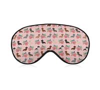 Antifaz para dormir supersuave y suave con correa ajustable para dormir, viajes, trabajo, antifaz para dormir Dachshund Vintage Flower Art Eye Cover Eyeshade