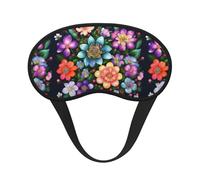 Antifaz para dormir unisex con estampado de flores y diamantes, máscara de ojos cómoda para viajes, meditación, sueño, viajes