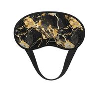 Antifaz para dormir unisex con textura de mármol negro y estampado dorado, cómodo antifaz para viajes, meditación, sueño, viajes
