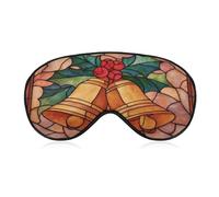 Antifaz para dormir, vitrales, campanas de Navidad, máscara de dormir para mujeres y hombres, correa ajustable, cubierta de ojos vendados, para viajes, yoga, siesta, trabajo
