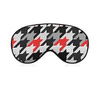 Antifaz para ojos ligero y cómodo para hombres, mujeres, niños, negro, rojo, blanco, pata de gallo en estilo patchwork, antifaz para dormir para siestas, viajes, ojos secos, lavable a máquina BlockLig