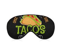 Antifaz para ojos ligero y cómodo para niños y niñas, antifaz para dormir con texto en inglés "Love Tacos Quote and Slogan Art" para siestas, viajes, trabajo, lavable a máquina BlockLight
