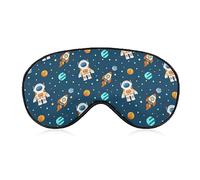 Antifaz para ojos súper suave y suave para hombres, mujeres y niños, astronautas espaciales, planetas, cohetes, antifaz para dormir para siestas, turnos, meditación, trabajo, lavable a máquina, aliv