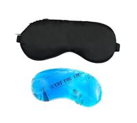 Antifaz Parasol de seda mascarilla for dormir parche de viaje relajante parche for los ojos venda for los ojos máscaras de ayuda for dormir con bolsa de hielo sombra ligera mujeres hombres(Black)