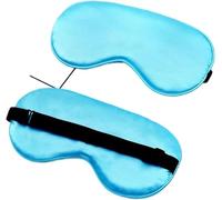 antifaz Silk Eye Mask Eyepatch Striped Imitated Silk Eye Cover Travel Relaxing Sleeping Aid Blindfold Cartoon Sleeping Mask Eyepatch Eye Sleep Shade Cover(Lightblue)