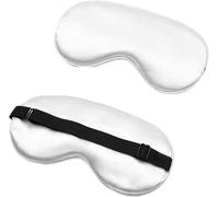 antifaz Silk Eye Mask Eyepatch Striped Imitated Silk Eye Cover Travel Relaxing Sleeping Aid Blindfold Cartoon Sleeping Mask Eyepatch Eye Sleep Shade Cover(White)