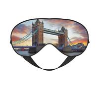 Antifaz suave con bloqueo de luz y diseño de puente de torre vieja para dormir de lado, para mujeres y hombres, máscara de ojos transpirable con correa ajustable