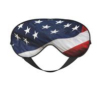 Antifaz suave con estampado de bandera americana, ligera, ayuda al sueño, transpirable, opaca, para viajes, siesta, yoga, meditación