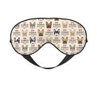 Antifaz suave con estampado de perro francés, sueño cómodo, bloquea la luz, cobertura completa de los ojos, ideal para viajes, meditación