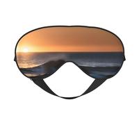 Antifaz suave con estampado de rayos de sol sobre las olas del mar con correa ajustable, cubierta de sombra para dormir para viajes en avión