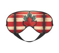 Antifaz suave con estampado retro de la bandera de Canadá para mujeres y hombres, cómodo con correa ajustable para viajes, yoga, siesta, trabajo