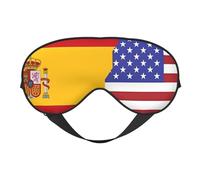 Antifaz suave con la bandera de Estados Unidos y España. Unisex, cómodo y transpirable, adecuado para el descanso diario. Te ayuda a entrar rápidamente en un sueño profundo.