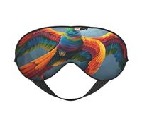 Antifaz suave de plumas de colores para dormir, ideal para hombres y mujeres, viajes, cómoda y ajustable, perfecta para uso en interiores y exteriores