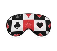 Antifaz suave para dormir, antifaz de viaje, antifaz para dormir con diseño de corazones, diamantes, picas y cartas de póker, cubre ojos