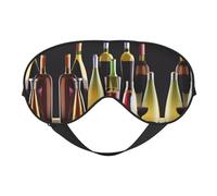 Antifaz suave para dormir con copas de cóctel y botellas de vino, parche transpirable femenino, perfecto para viajes y relajación