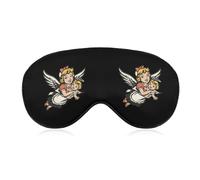 Antifaz suave para dormir con diseño de ángeles guardianes, divertido antifaz para dormir en viajes.
