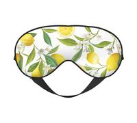 Antifaz suave para dormir con estampado de limones tropicales frescos, de seda, cómodo antifaz ajustable para dormir