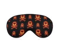 Antifaz suave para dormir, transpirable, para viajes, sin presión, para mujeres y hombres (calaveras y huesos cruzados en llamas)