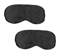 Antifaz suave suave de doble cara, máscara de ojos ajustable, máscara de ojos para dormir, bloqueador de luz para dormir, viajes, relajación, negro, 2 unidades, antifaz de seda NUZAMAS