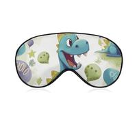 Antifaz suave y opaca para dormir, lindo dinosaurio, viajes, cero presión ocular, superligero, sedoso, suave, con correa ajustable, para mujeres y hombres