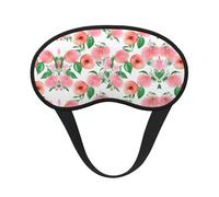 Antifaz supersuave con diseño floral de hojas de melocotón y acuarela rosa, con correa elástica para siestas, juego de vendas en los ojos - Antifaz sin presión
