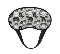 Antifaz supersuave y suave con diseño de gato loco y correa elástica para siestas, juego de vendas en el avión - Antifaz sin presión