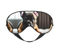 Antifaz transpirable ajustable para los ojos de bulldog francés, para dormir, con correa elástica