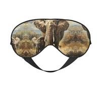 Antifaz ultrasuave con estampado de elefante viejo y elefante joven, bloquea la luz, para una comodidad óptima y un sueño reparador