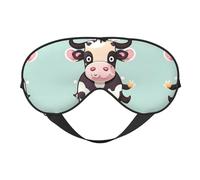 Antifaz unisex con bonito estampado de vaca negra, suave y cómodo, antifaz que bloquea la luz