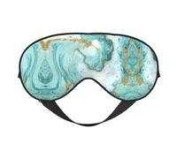 Antifaz unisex con estampado de mármol turquesa y dorado, ultra suave, bloqueo de luz para un sueño óptimo y cómodo