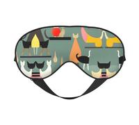 Antifaz unisex para dormir con estampado de gatos de mediados de siglo, suave, cómodo, antifaz que bloquea la luz