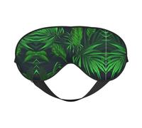 Antifaz verde con plantas tropicales para máxima comodidad para dormir, ajustable, transpirable y elegante, perfecto para sensibilidad a la luz, insomnio