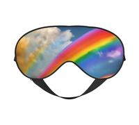 Antifaz vibrante de arco iris, máscara de dormir para hombres y mujeres, 100 % opaca, sin presión en los ojos, suave y transpirable