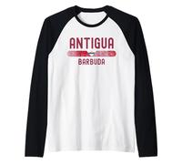 Antigua & Barbuda Flag | Antiguan Vintage Distressed Camiseta Manga Raglan