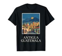 Antigua Guatemala Arquitectura Colonial Volcán Arte Retro Camiseta