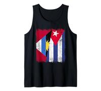 Antigua y Barbuda Cuba Media Bandera Bajan Herencia Cubana Camiseta sin Mangas