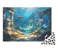 Antiguas Ruinas Bajo el Agua Puzzle de 1000 Piezas Papel para Adultos Escena Fantasía Oceánica Juego de Puzzle 1000 Piezas Relajarse Hogar Regalo 38x26cm/1000pcs