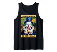 Antiguerra contra Irán Protesta Payaso Noticias Falsas Sátira Camiseta sin Mangas
