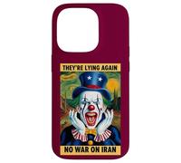 Antiguerra contra Irán Protesta Payaso Noticias Falsas Sátira Carcasa para iPhone 14 Pro