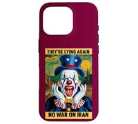 Antiguerra contra Irán Protesta Payaso Noticias Falsas Sátira Carcasa para iPhone 16 Pro