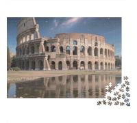 Antiguo Anfiteatro Romano Reflejo Vista Nocturna Puzzle de 1000 Piezas Papel Puzzle para Adultos Relajación Decoración Regalo 38x26cm/1000pcs