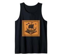 Antiguo Barco Trirreme Griego Vela Historia Mitología Camiseta sin Mangas