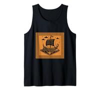 Antiguo Barco Trirreme Griego Vintage Vela Historia Mitología Camiseta sin Mangas