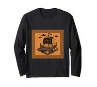 Antiguo Barco Trirreme Griego Vintage Vela Historia Mitología Manga Larga