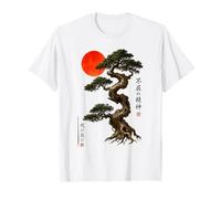 Antiguo Bonsái Árbol Rojo Sol WABI Sabi Zen Arte Japonés Camiseta