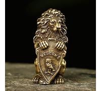 Antiguo Bronce chillido Lion Estatua Rey hogar Feng Shui Shui búho Cobre búho Figuras en Miniatura Adornados colección de Arte