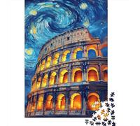 Antiguo Coliseo Romano Puzzle de 1000 Piezas Papel para Adultos Estilo Noche Artística Decoración Regalo Familia Relajante 52x38cm/1000pcs